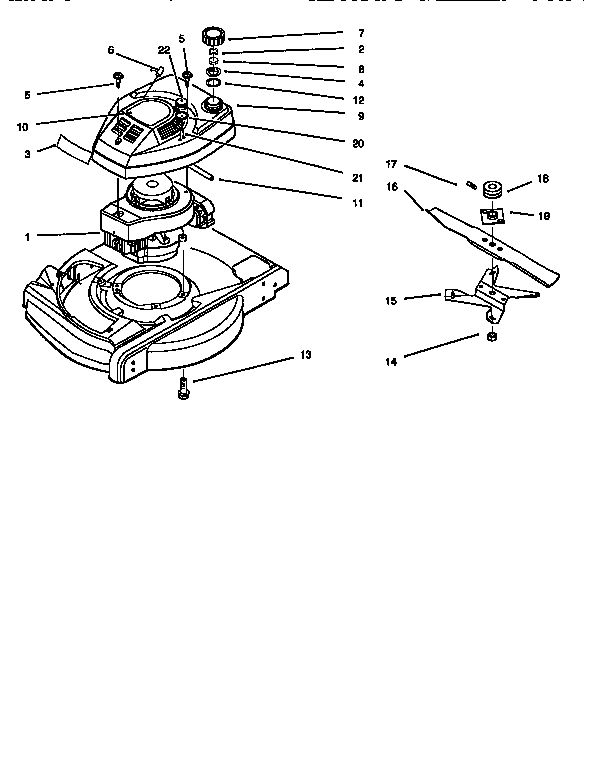 Fuel Tank And Blade Assembly Diagram and Parts List for 10201 5900001 TO 5999999 Lawn Boy Lawn Mower
